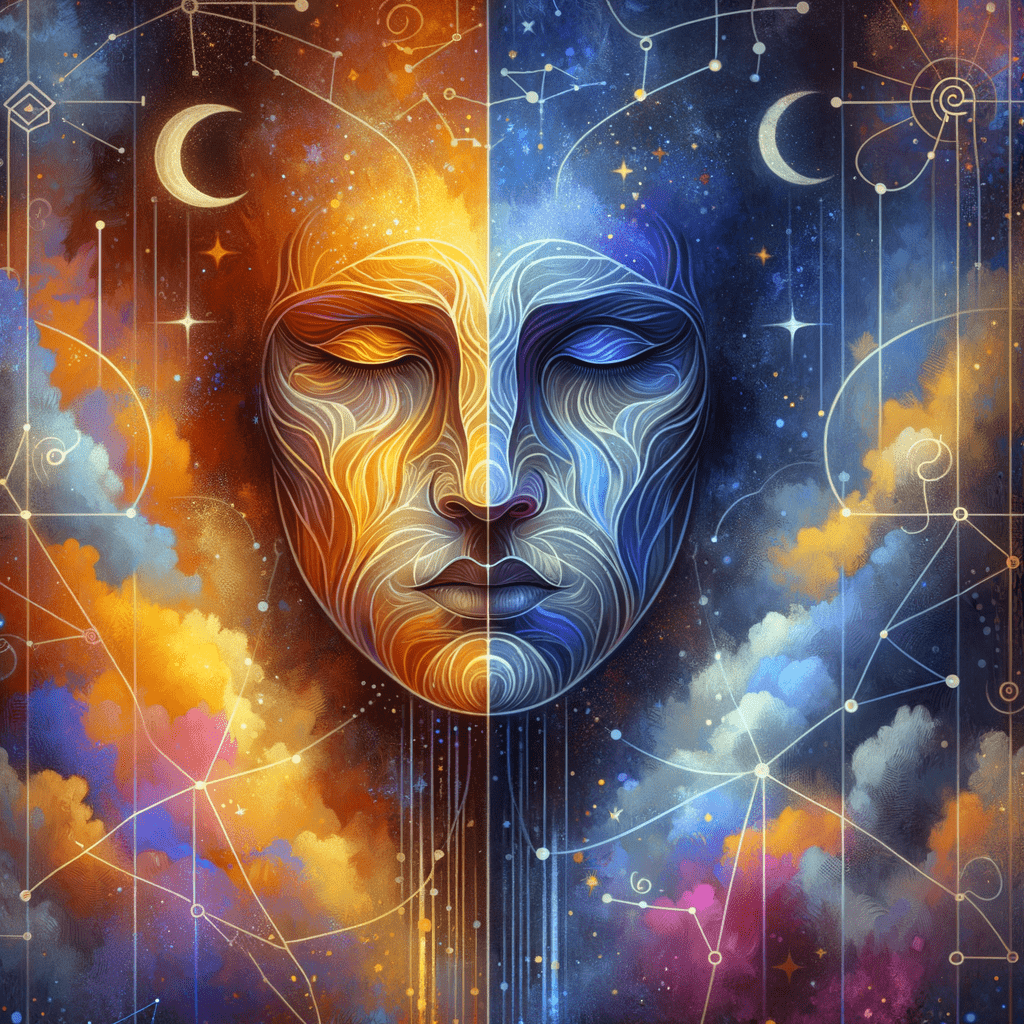 Gemini sign symbol with Mercury, the ruling planet of the Gemini zodiac sign