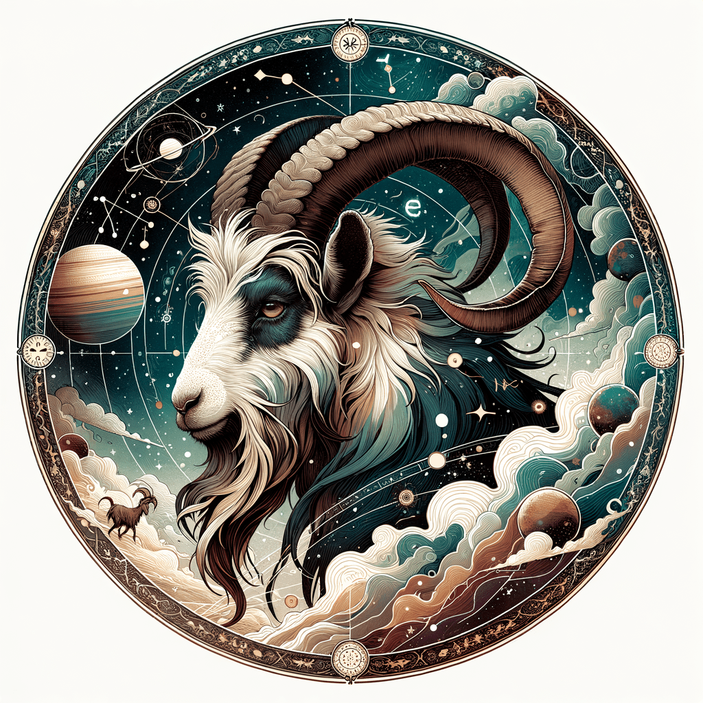 Capricorn sign symbol, the Sea Goat, with the Sun crossing the Capricorn segment of the zodiac