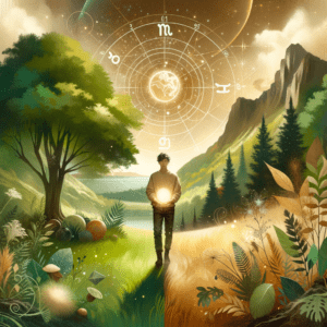 The three earth signs of the zodiac, Taurus, Virgo and Capricorn, shown on the astrology wheel