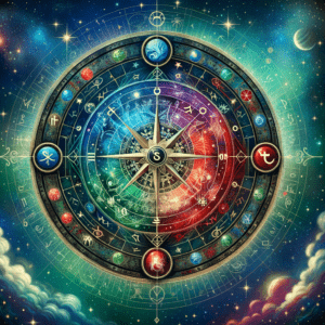 The four cardinal signs Aries, Cancer, Libra and Capricorn placed at the two equinoxes and the two solstices of the year