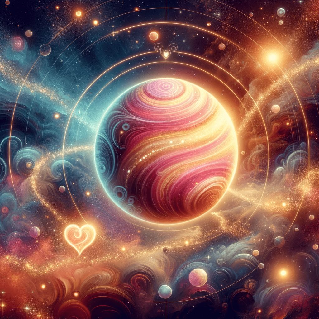 Venus in astrology: the planet of love and its glyph over a natal chart wheel
