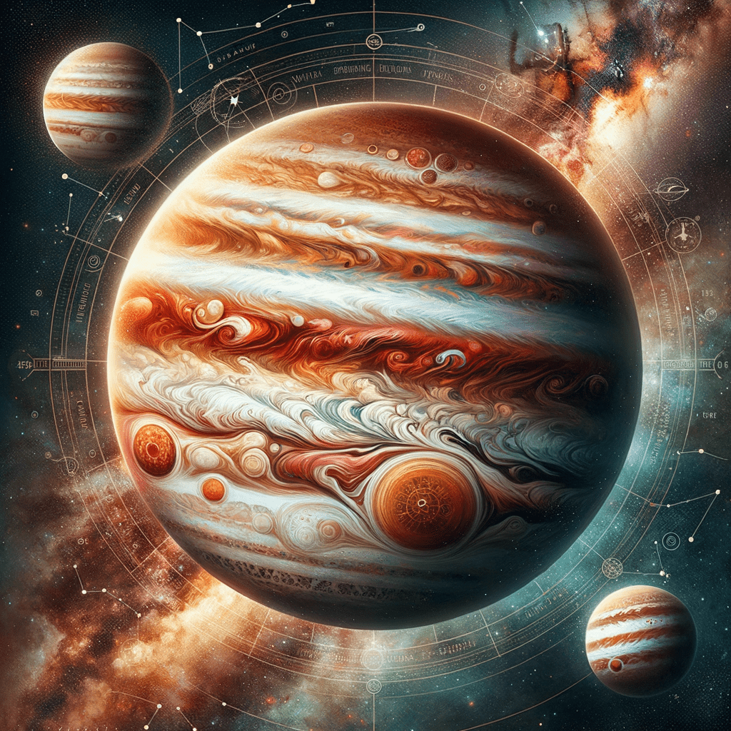 Jupiter in astrology: the planet of expansion and its glyph over a natal chart