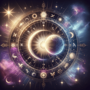 Astrology illustration for The Luminaries