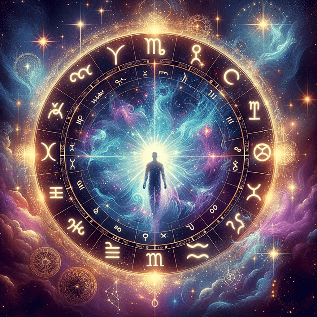 Rising sign meaning illustrated on the ascendant point of a natal chart