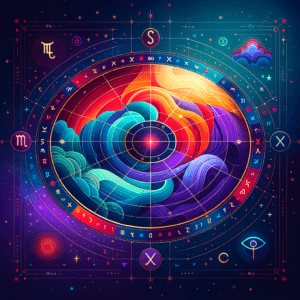 Square astrology aspect: two planets 90 degrees apart on a natal chart wheel