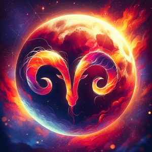 Astrology illustration for Moon in Aries