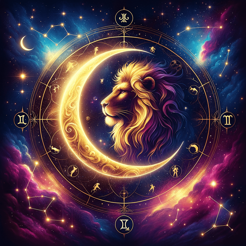 Astrology illustration for Moon in Leo