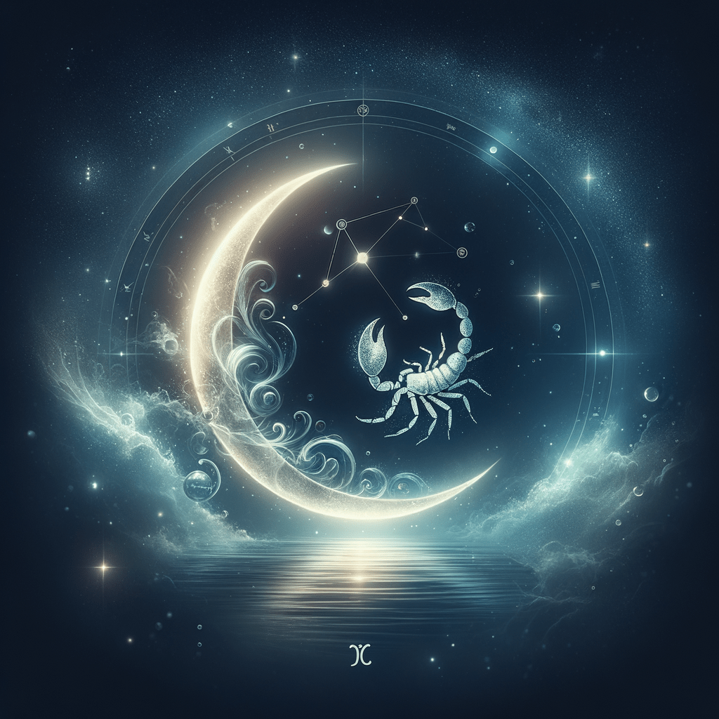 Moon in Scorpio in a natal chart — the Moon shown in its fall in the sign of Scorpio