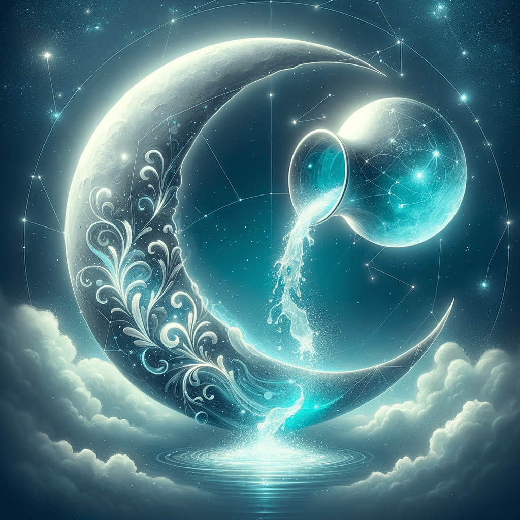 Astrology illustration for Moon in Aquarius