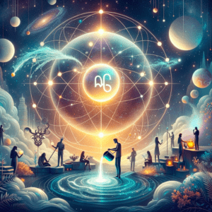 Astrology illustration for Mercury in Aquarius