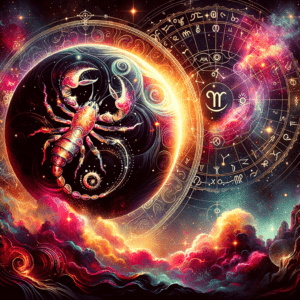 Astrology illustration for Venus in Scorpio, the sign where Venus lingers during her retrograde loops