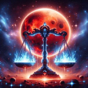Astrology illustration for Mars in Libra
