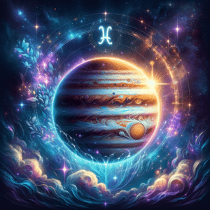 Astrology illustration for Jupiter in Aquarius
