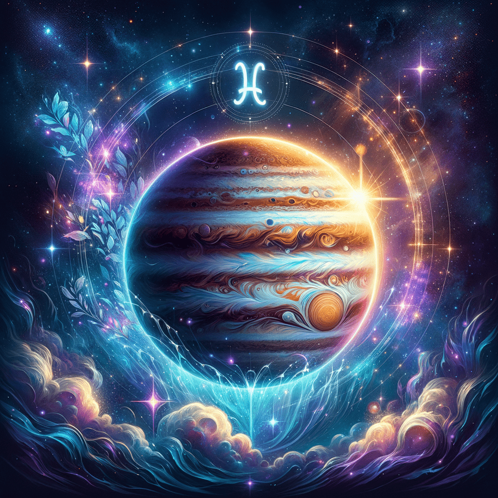 Astrology illustration for Jupiter in Aquarius
