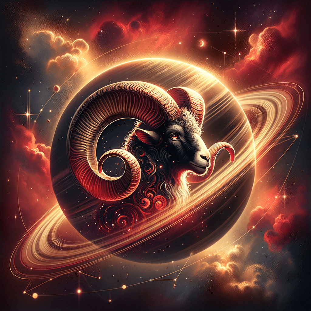 Astrology illustration for Saturn in Aries