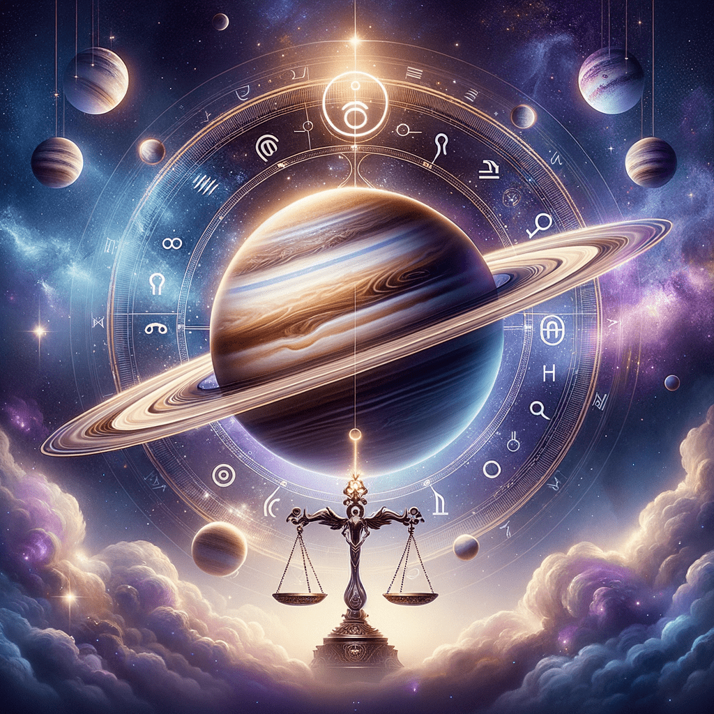 Astrology illustration for Saturn in Libra