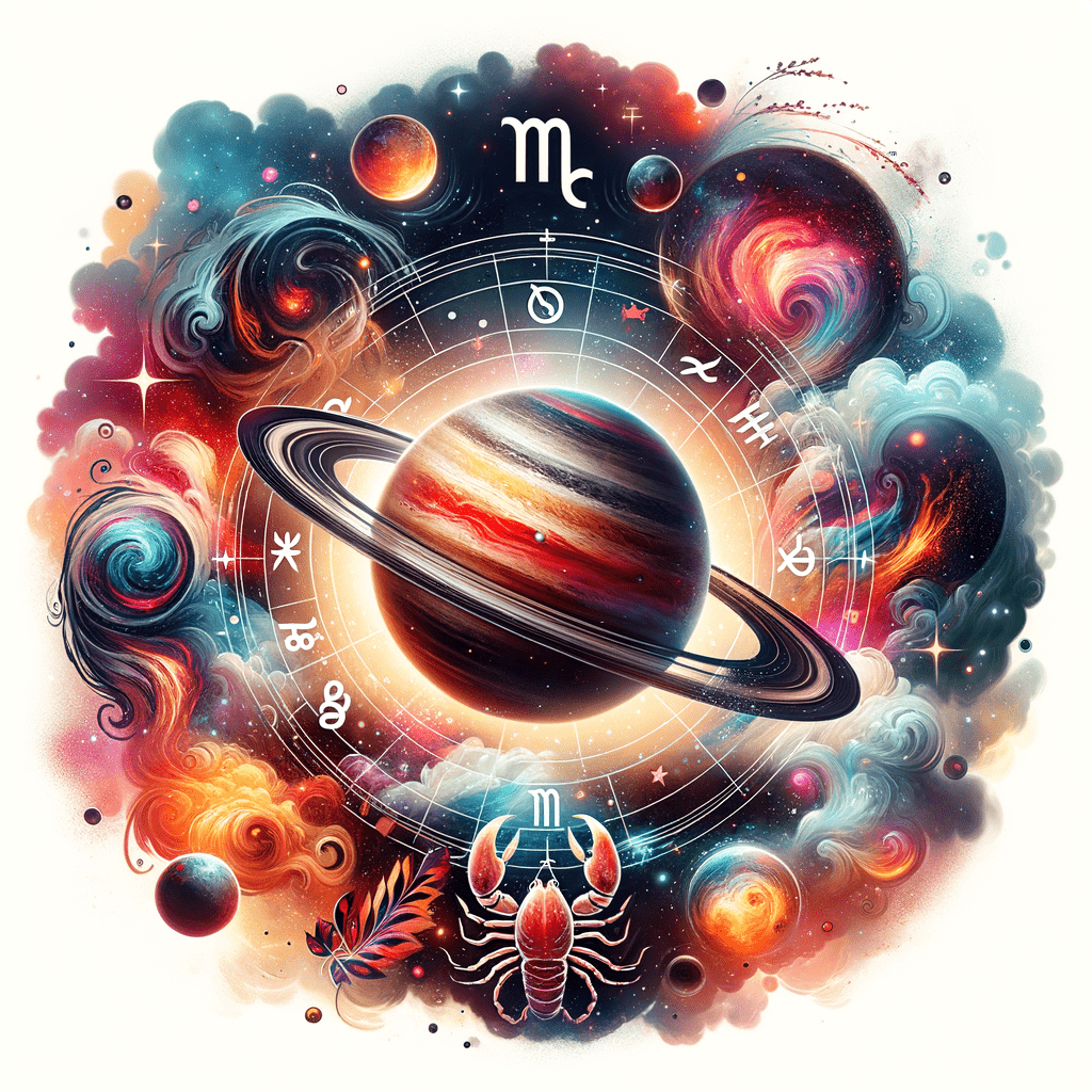 Astrology illustration for Saturn in Scorpio