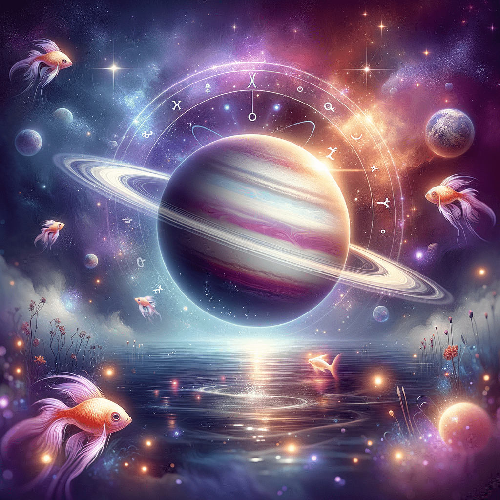 Astrology illustration for Saturn in Pisces