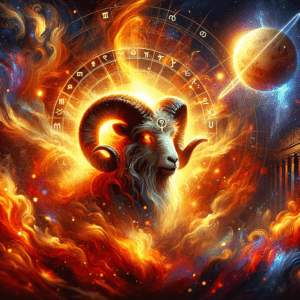 Astrology illustration for Pluto in Aries