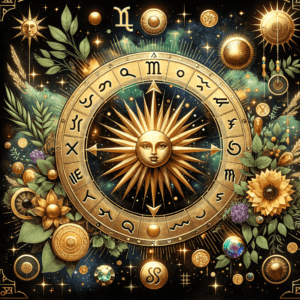 Astrology illustration for Sun in the 2nd house