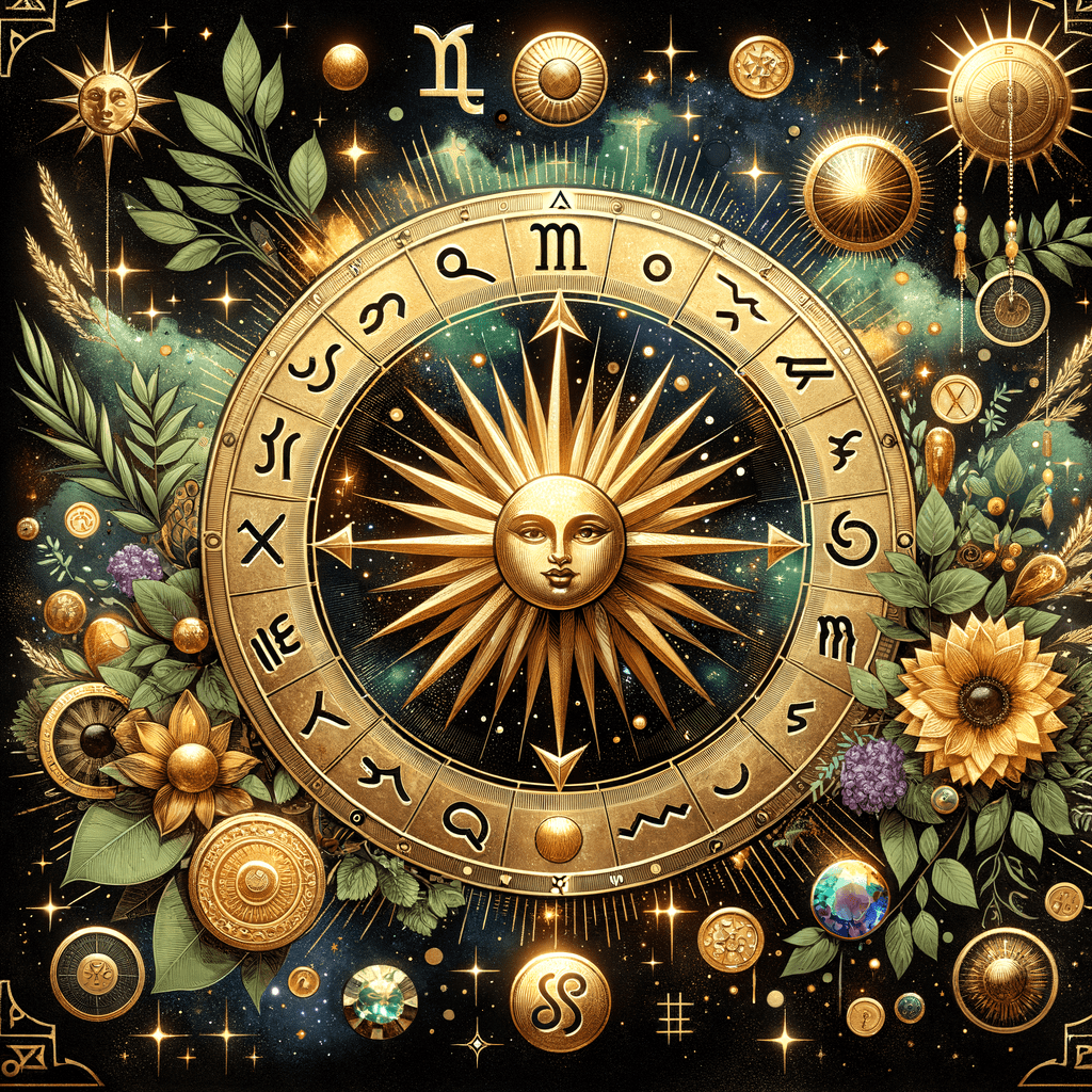 Astrology illustration for Sun in the 2nd house