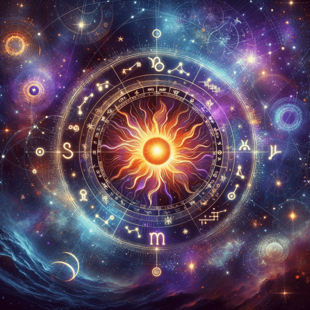 Astrology illustration for Sun in the 5th house