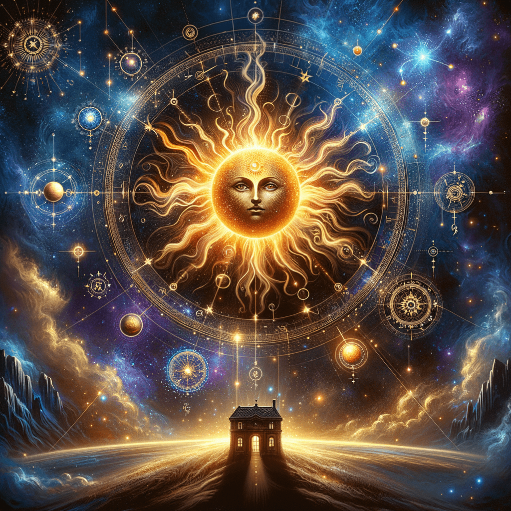 Astrology illustration for Sun in the 8th house