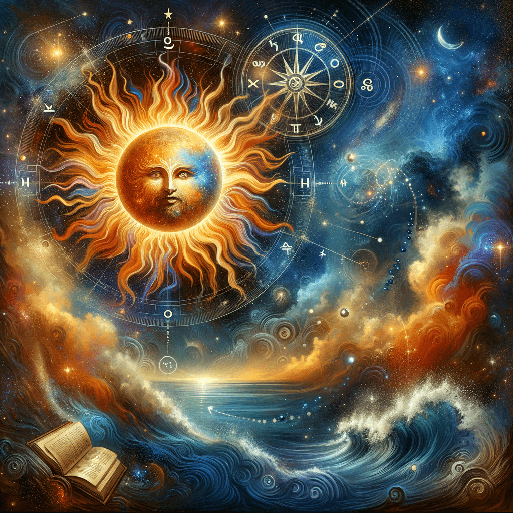 Astrology illustration for Sun in the 9th house