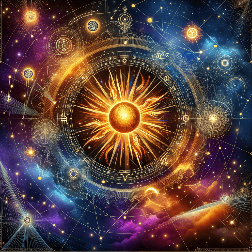 Astrology illustration for Sun in the 11th house