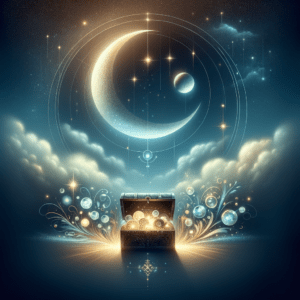 Astrology illustration for Moon in the 2nd house