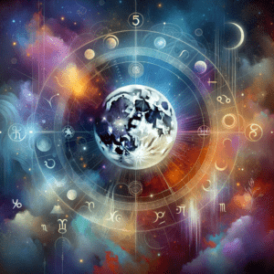 Astrology illustration for Moon in the 5th house