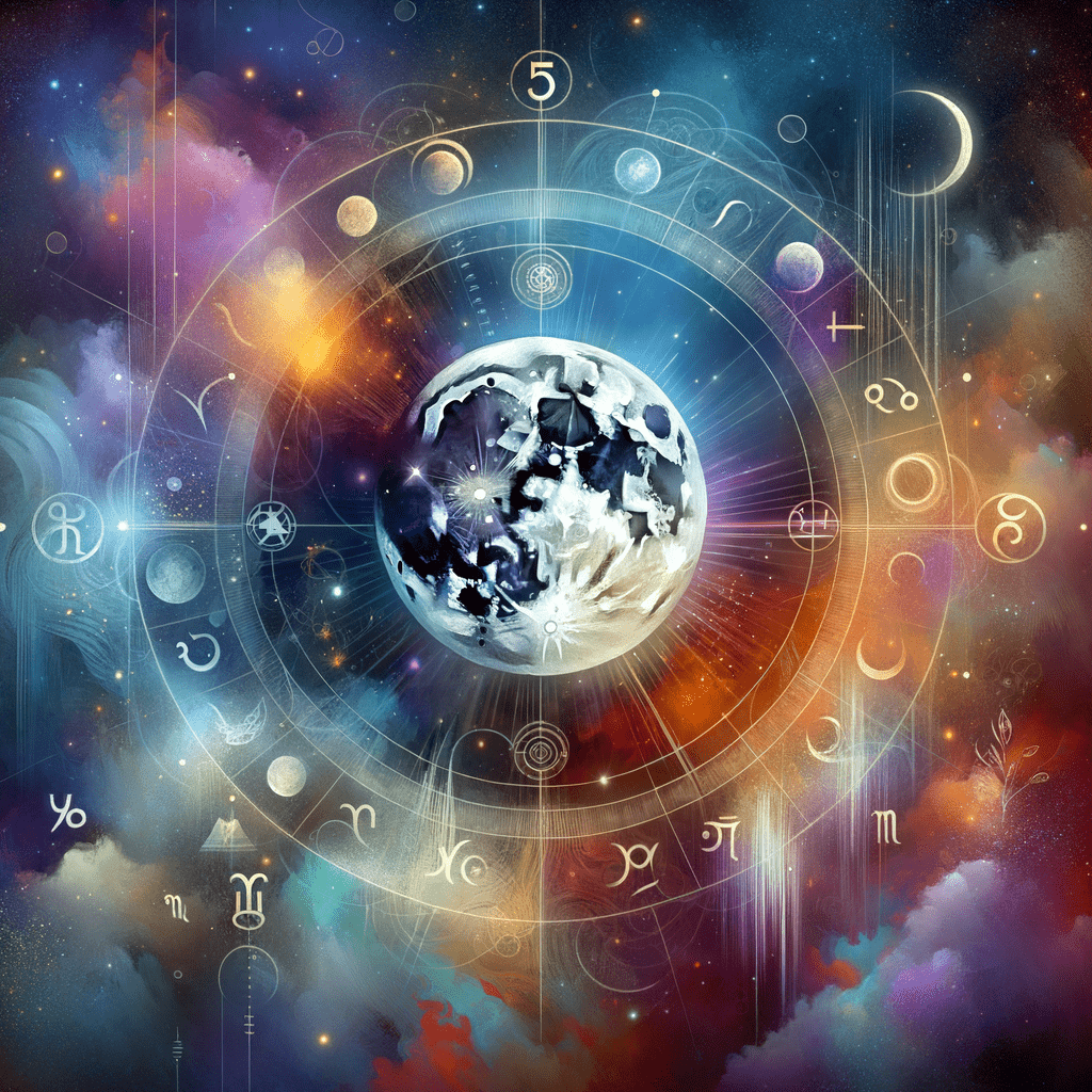 Astrology illustration for Moon in the 5th house