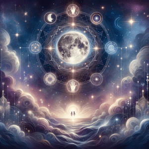 Astrology illustration for Moon in the 7th house