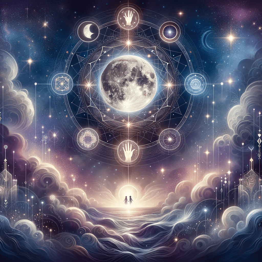 Astrology illustration for Moon in the 7th house
