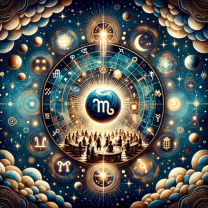 Astrology illustration for Mercury in the 11th house