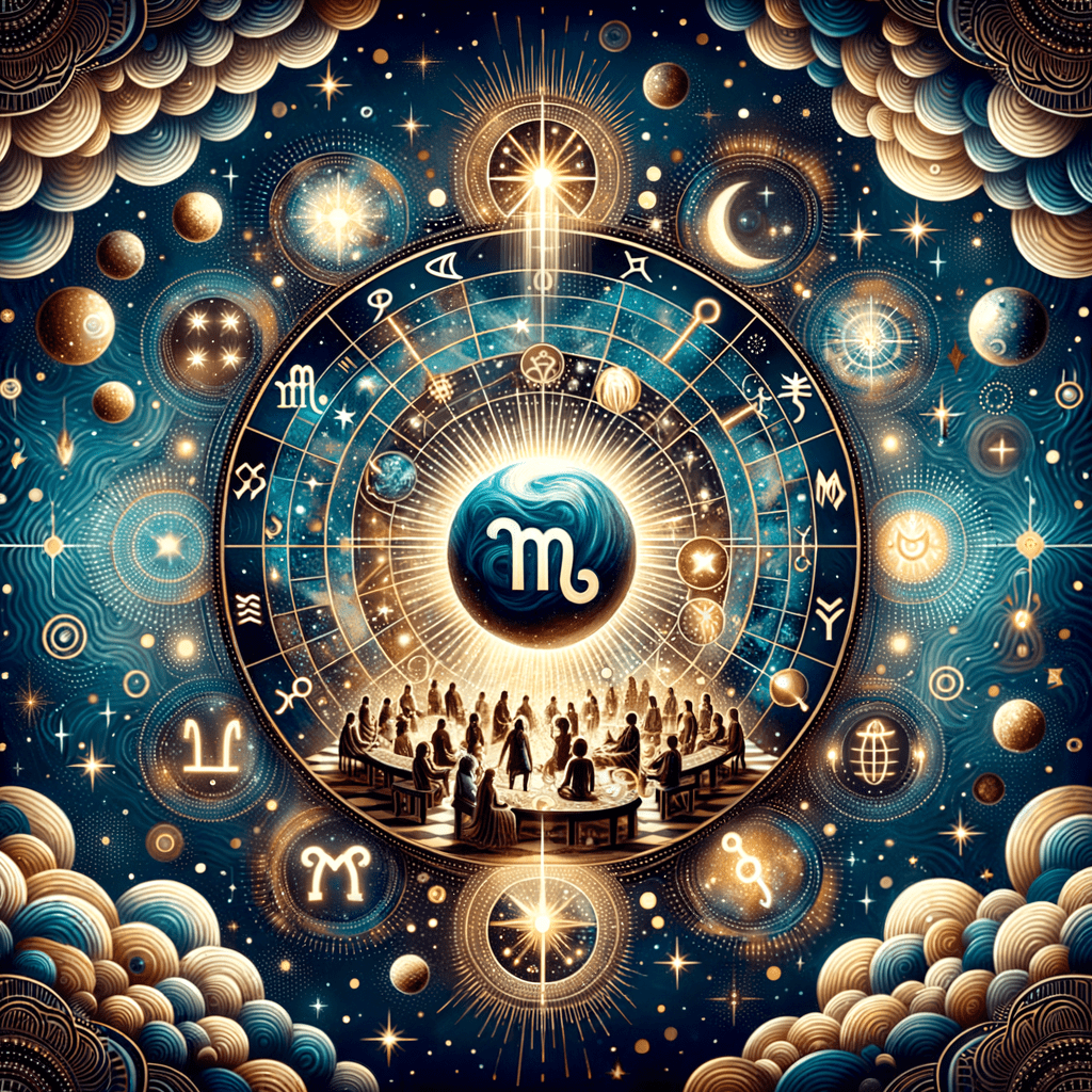 Astrology illustration for Mercury in the 11th house