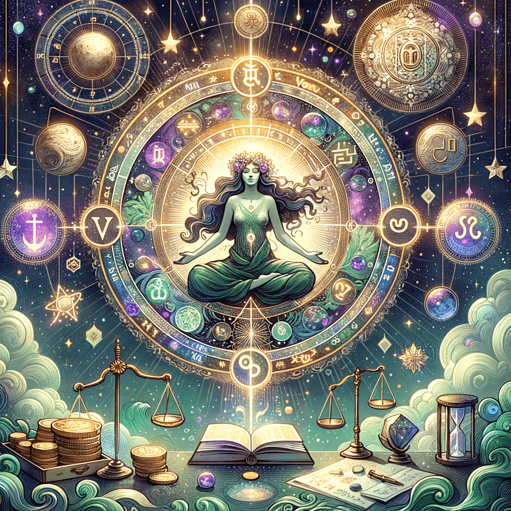 Astrology illustration for Venus in the 2nd house