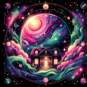 Astrology illustration for Venus in the 4th house