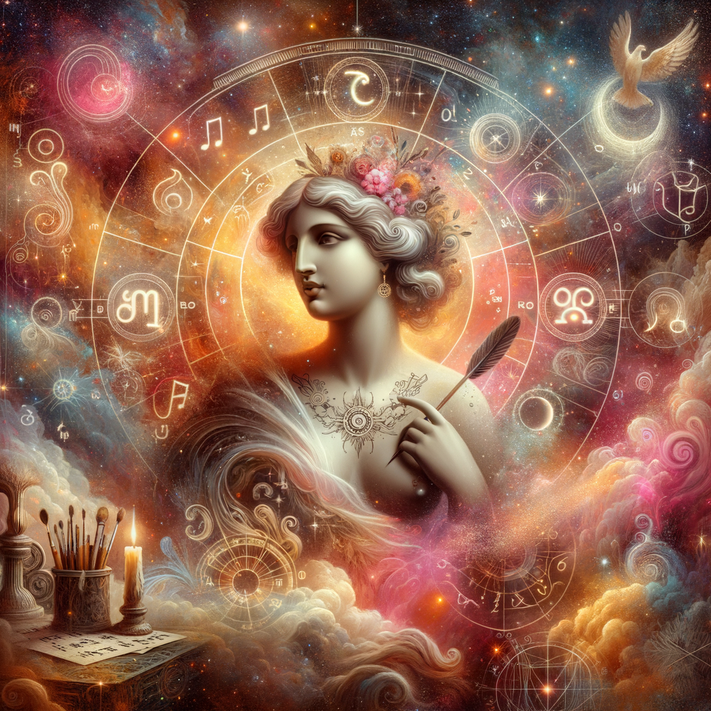 Astrology illustration for Venus in the 5th house
