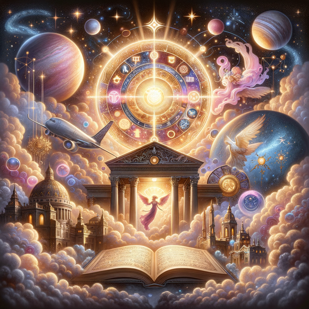 Astrology illustration for Venus in the 9th house