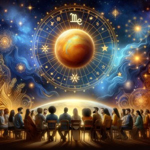 Astrology illustration for Venus in the 11th house