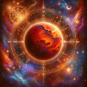 Astrology illustration for Mars in the 2nd house