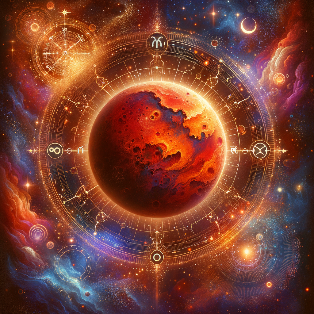 Astrology illustration for Mars in the 2nd house