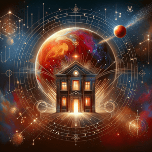 Astrology illustration for Mars in the 4th house