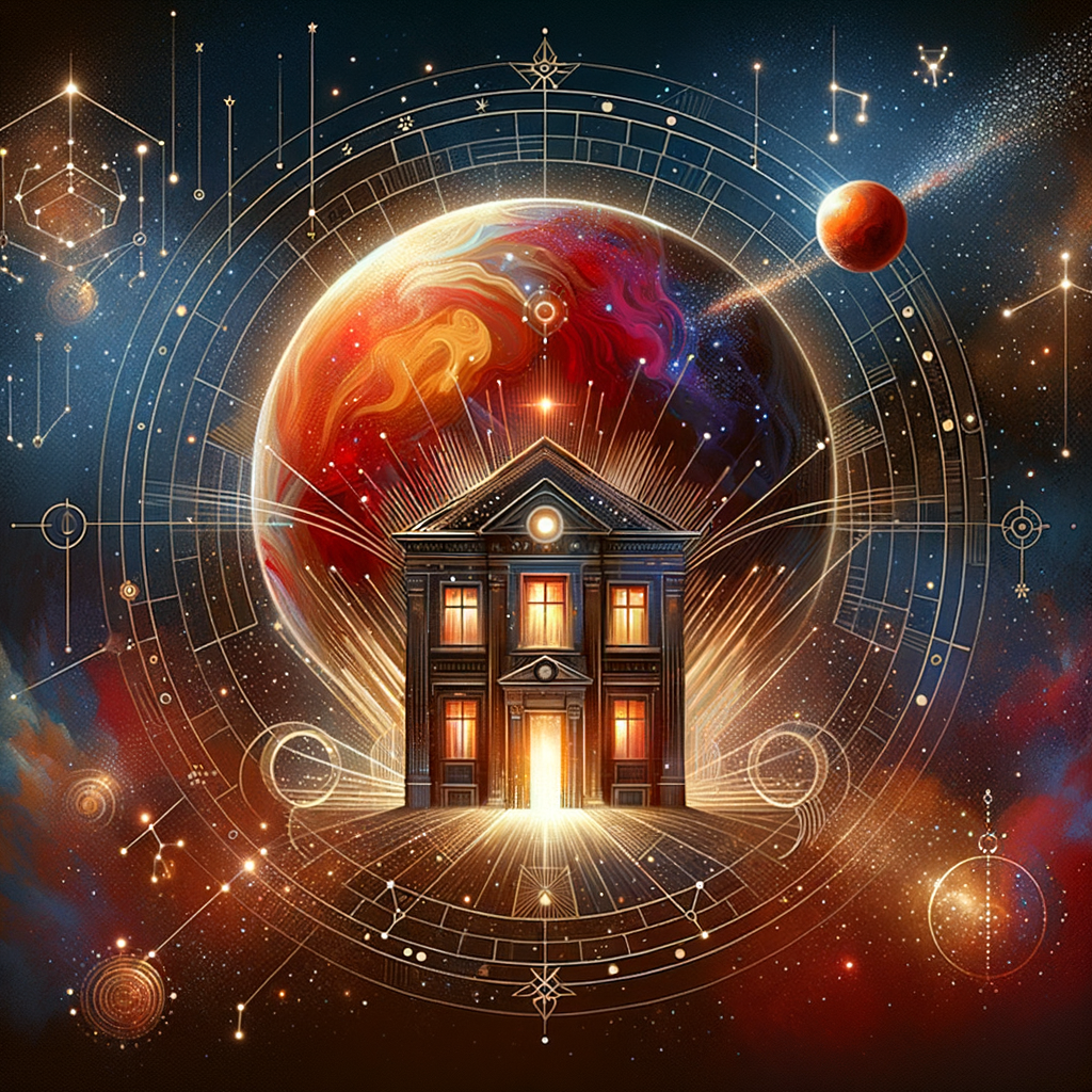 Astrology illustration for Mars in the 4th house