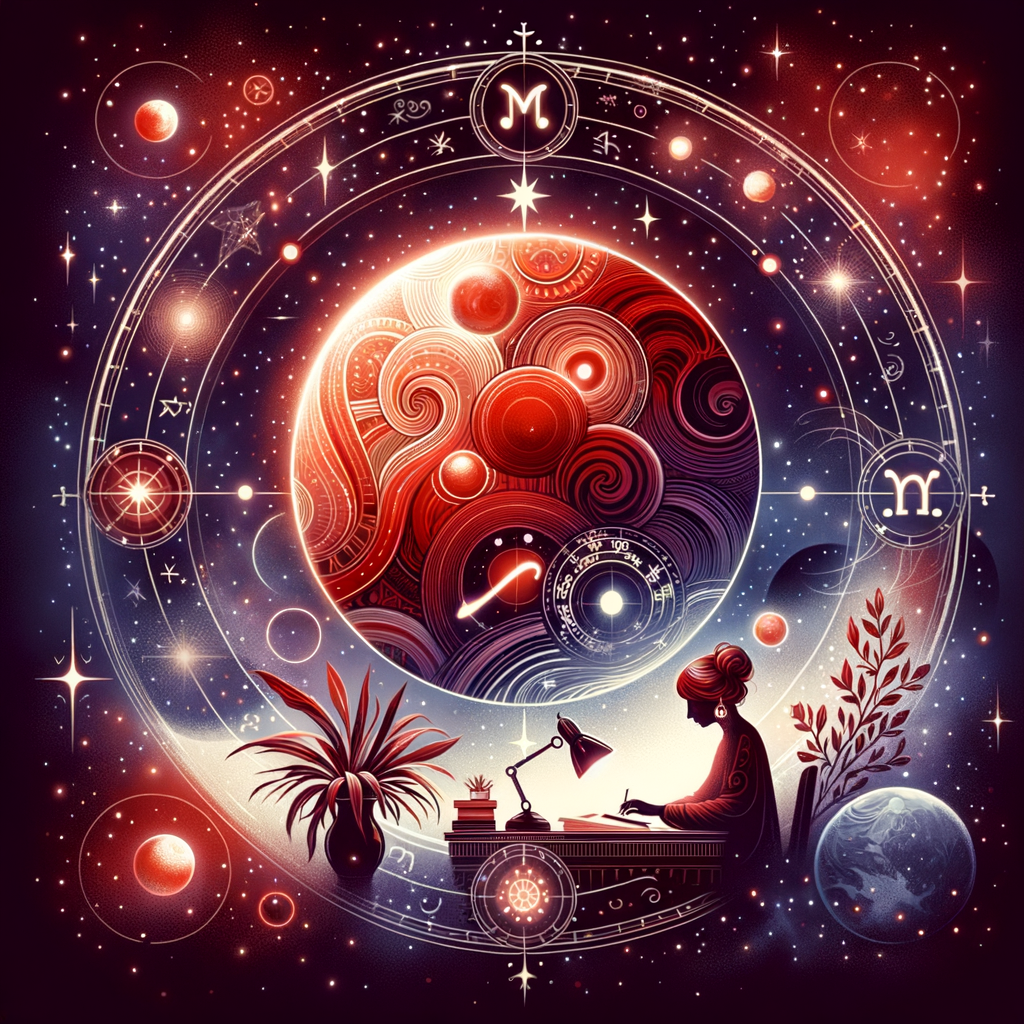 Astrology illustration for Mars in the 6th house