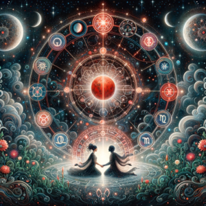 Astrology illustration for Mars in the 7th house