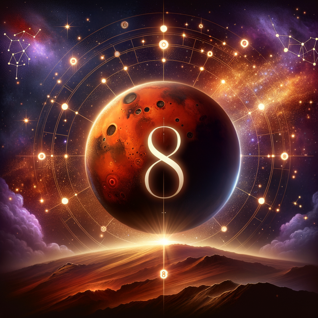 Astrology illustration for Mars in the 8th house