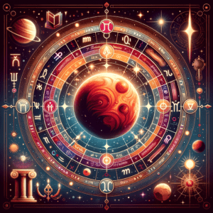 Astrology illustration for Mars in the 10th house