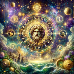 Astrology illustration for Jupiter in the 2nd house